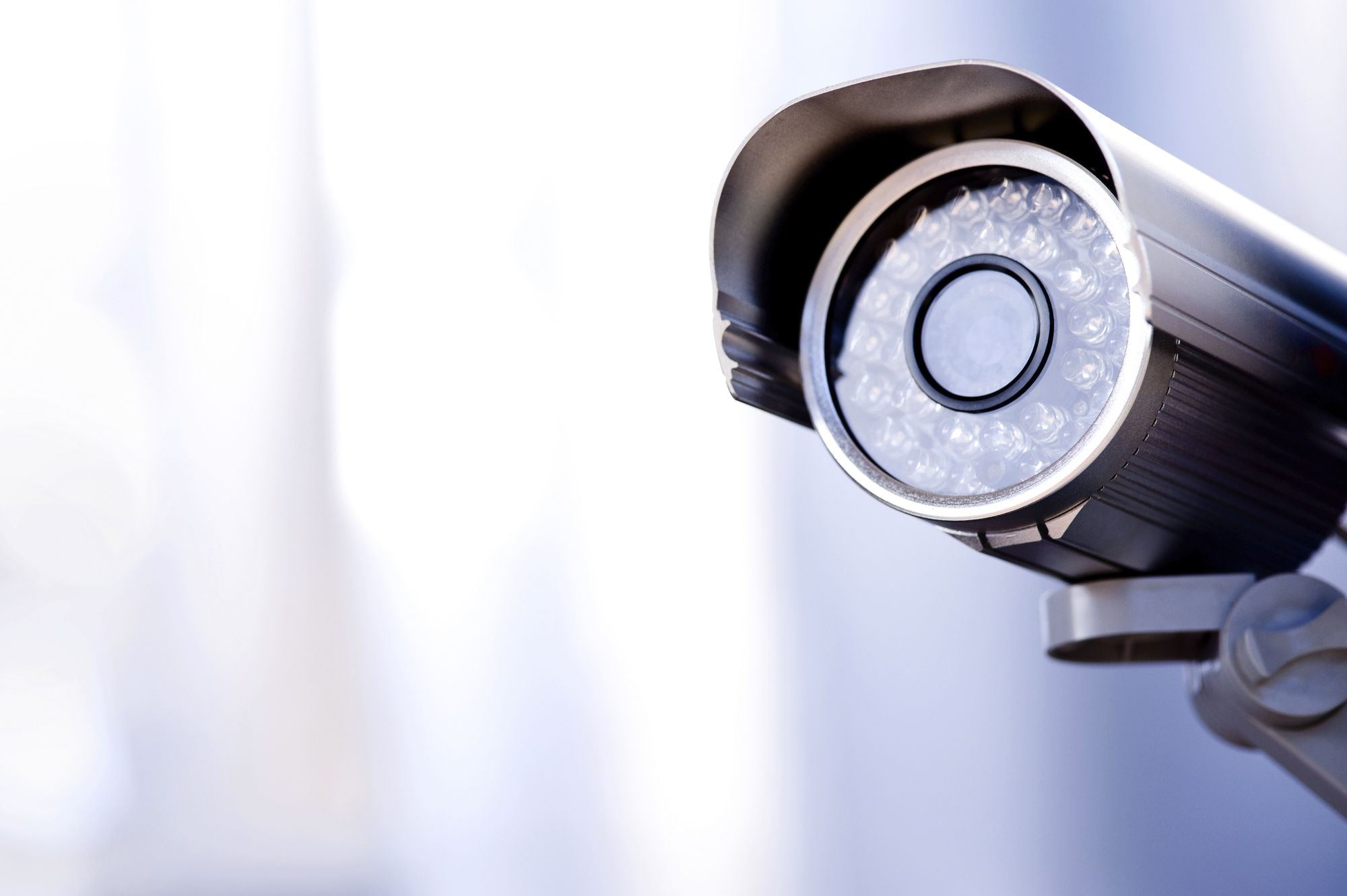 Commercial security camera installed by Trigger on an Edmonton building